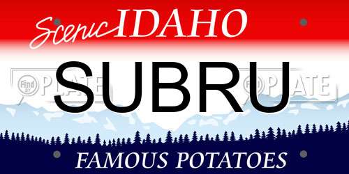 SUBRU Idaho License Plate