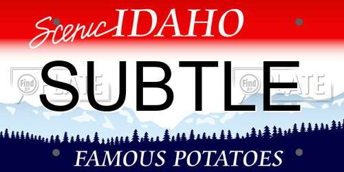 SUBTLE Idaho License Plate