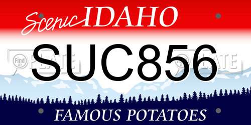 SUC856 Idaho License Plate