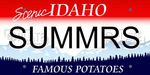 SUMMRS Idaho License Plate