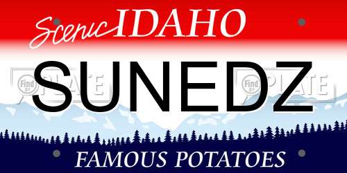 SUNEDZ Idaho License Plate