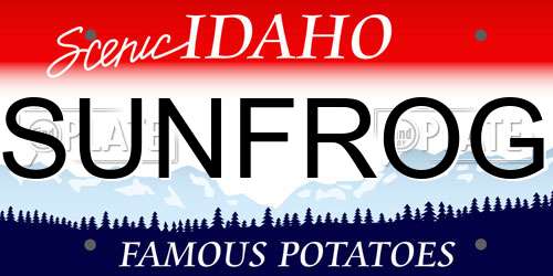 SUNFROG Idaho License Plate