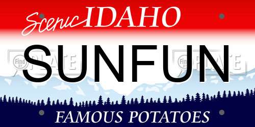 SUNFUN Idaho License Plate