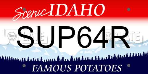 SUP64R Idaho License Plate