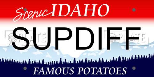 SUPDIFF Idaho License Plate