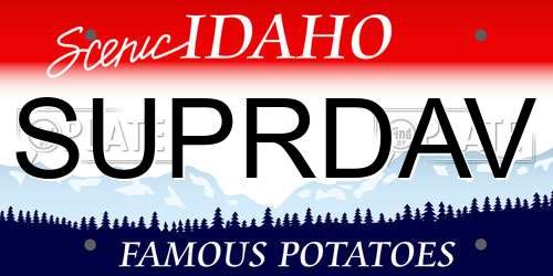 SUPRDAV Idaho License Plate