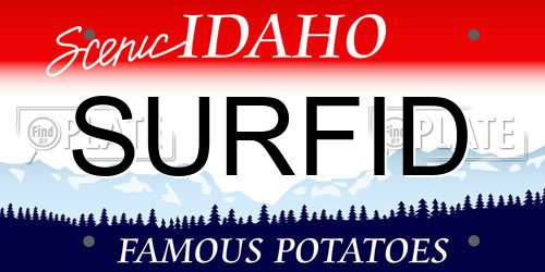 SURFID Idaho License Plate