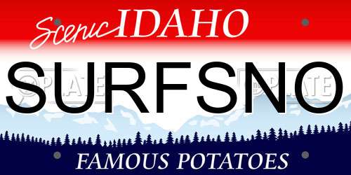 SURFSNO Idaho License Plate
