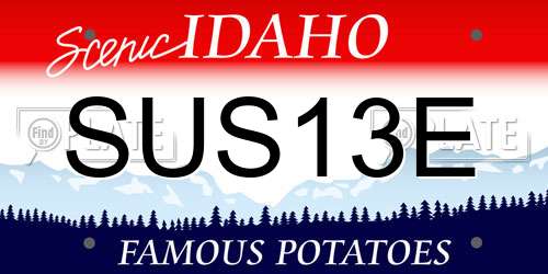 SUS13E Idaho License Plate