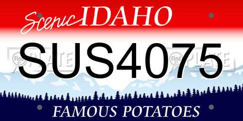 SUS4075 Idaho License Plate