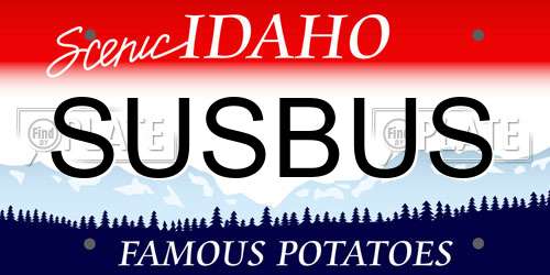 SUSBUS Idaho License Plate