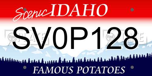 SV0P128 Idaho License Plate