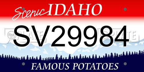 SV29984 Idaho License Plate