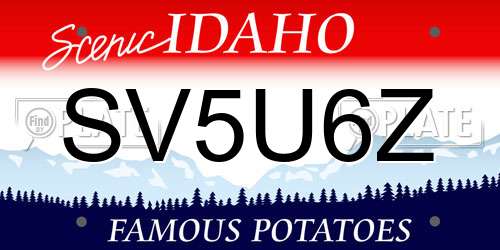 SV5U6Z Idaho License Plate