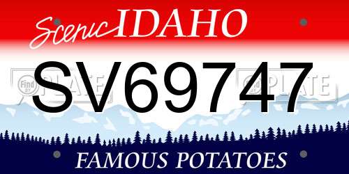 SV69747 Idaho License Plate