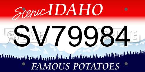 SV79984 Idaho License Plate