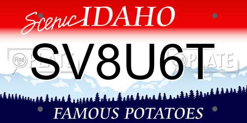 SV8U6T Idaho License Plate