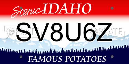 SV8U6Z Idaho License Plate