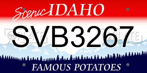 SVB3267 Idaho License Plate