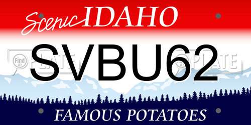 SVBU62 Idaho License Plate