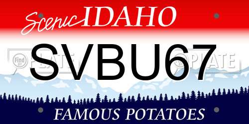 SVBU67 Idaho License Plate