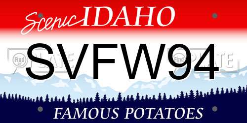 SVFW94 Idaho License Plate