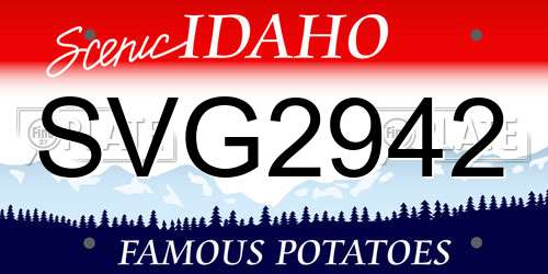 SVG2942 Idaho License Plate