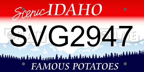 SVG2947 Idaho License Plate