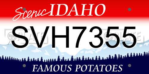 SVH7355 Idaho License Plate