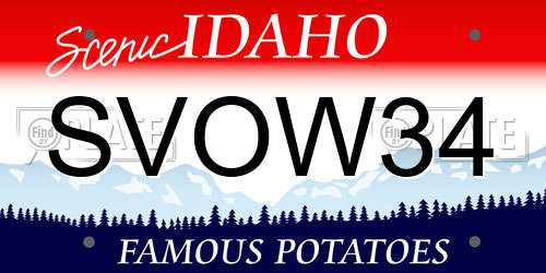 SVOW34 Idaho License Plate