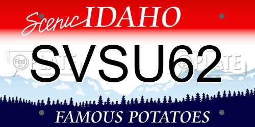 SVSU62 Idaho License Plate