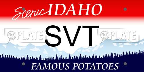 SVT Idaho License Plate