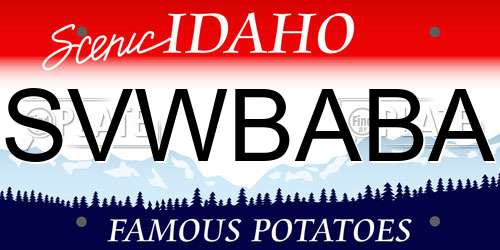 SVWBABA Idaho License Plate