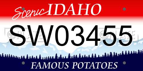 SW03455 Idaho License Plate