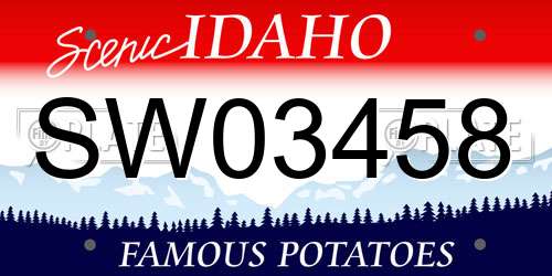 SW03458 Idaho License Plate