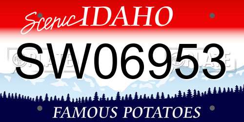 SW06953 Idaho License Plate