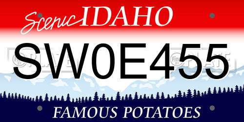 SW0E455 Idaho License Plate