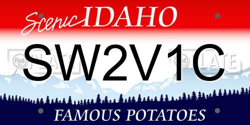 SW2V1C Idaho License Plate