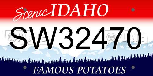 SW32470 Idaho License Plate