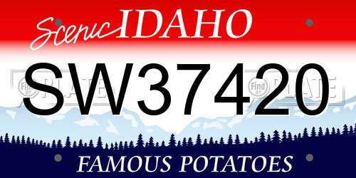 SW37420 Idaho License Plate