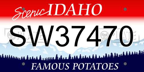 SW37470 Idaho License Plate