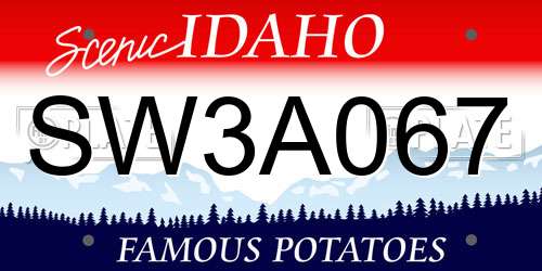 SW3A067 Idaho License Plate