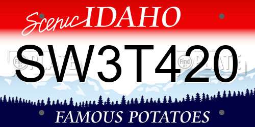 SW3T420 Idaho License Plate
