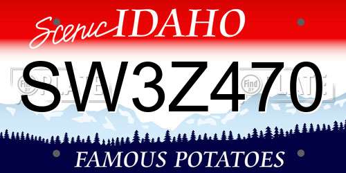 SW3Z470 Idaho License Plate