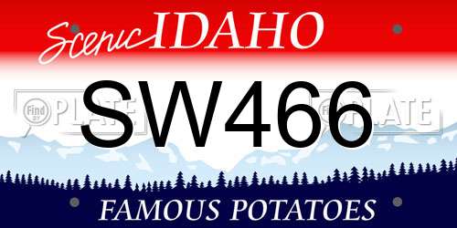 SW466 Idaho License Plate