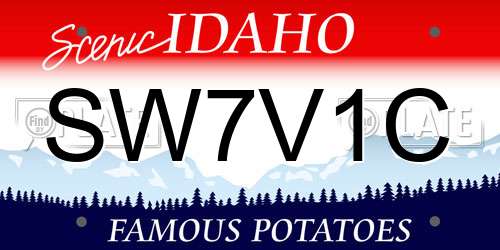 SW7V1C Idaho License Plate