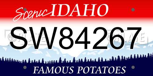 SW84267 Idaho License Plate