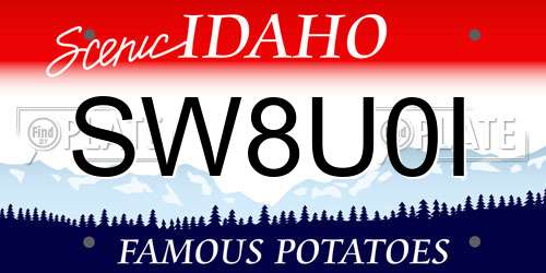 SW8U0I Idaho License Plate