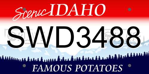 SWD3488 Idaho License Plate