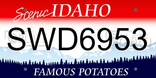 SWD6953 Idaho License Plate